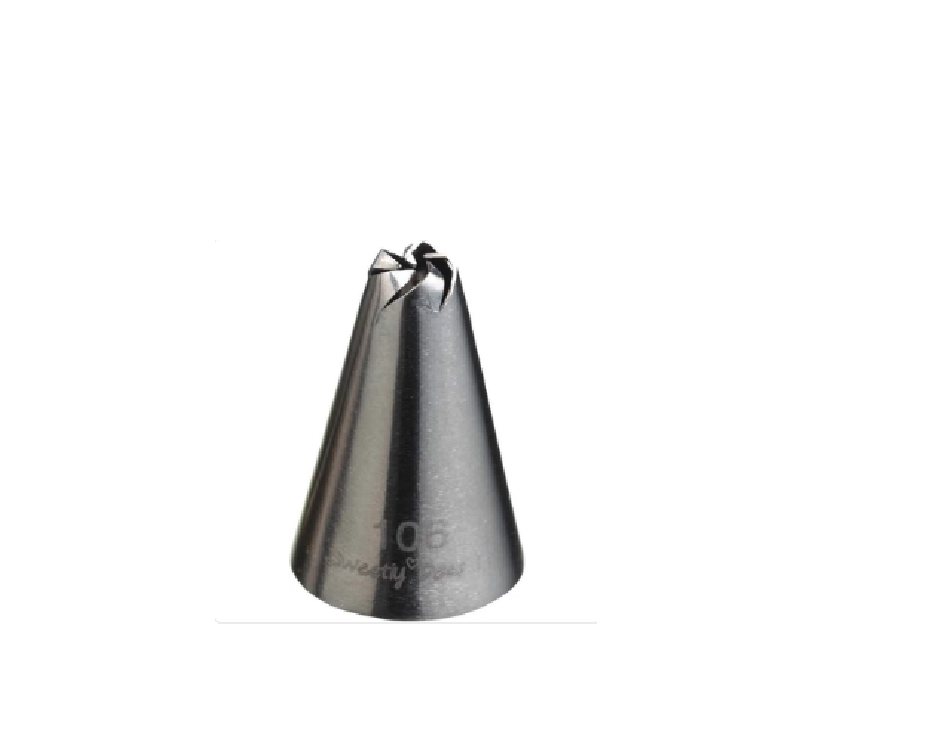 KitchenCraft Sweetly Does It Stainless Steel Small Icing Nozzle Drop Flower 18mm/7mm, Blister Packed, Silver SDINOZSML08