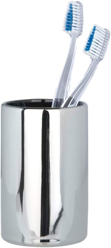 CERAMIC TOOTHBRUSH CUP"POLARIS" CHROME