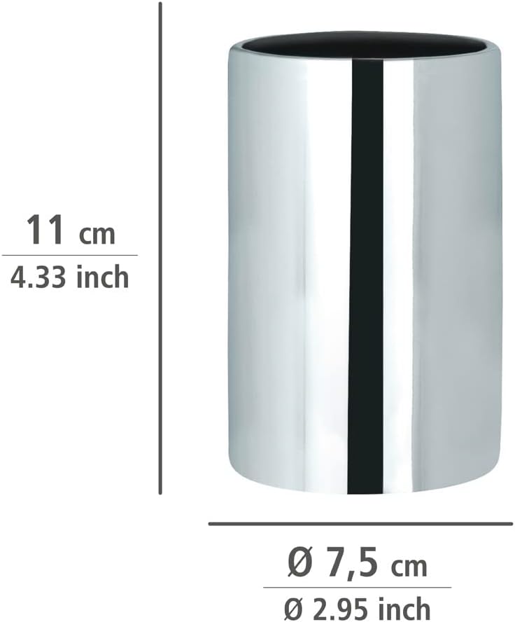 CERAMIC TOOTHBRUSH CUP"POLARIS" CHROME