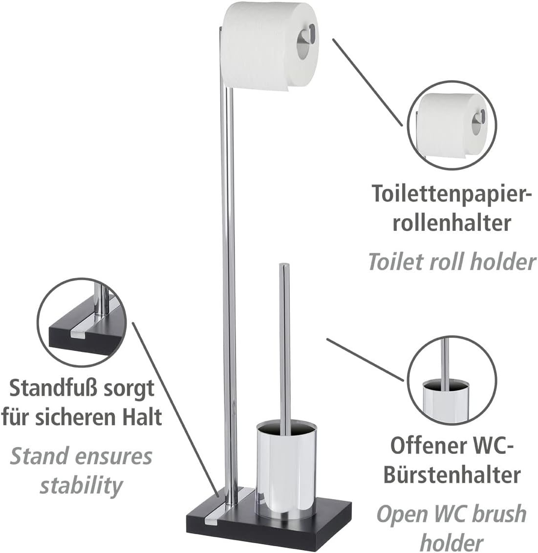 FREESTANDING TOILET BRUSH NOBLE BLACK