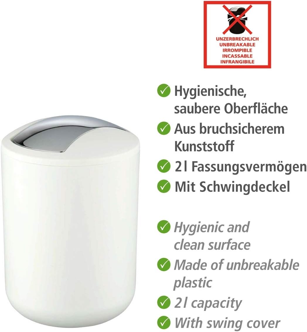 SWING COVER BIN "BRASIL" S WHITE