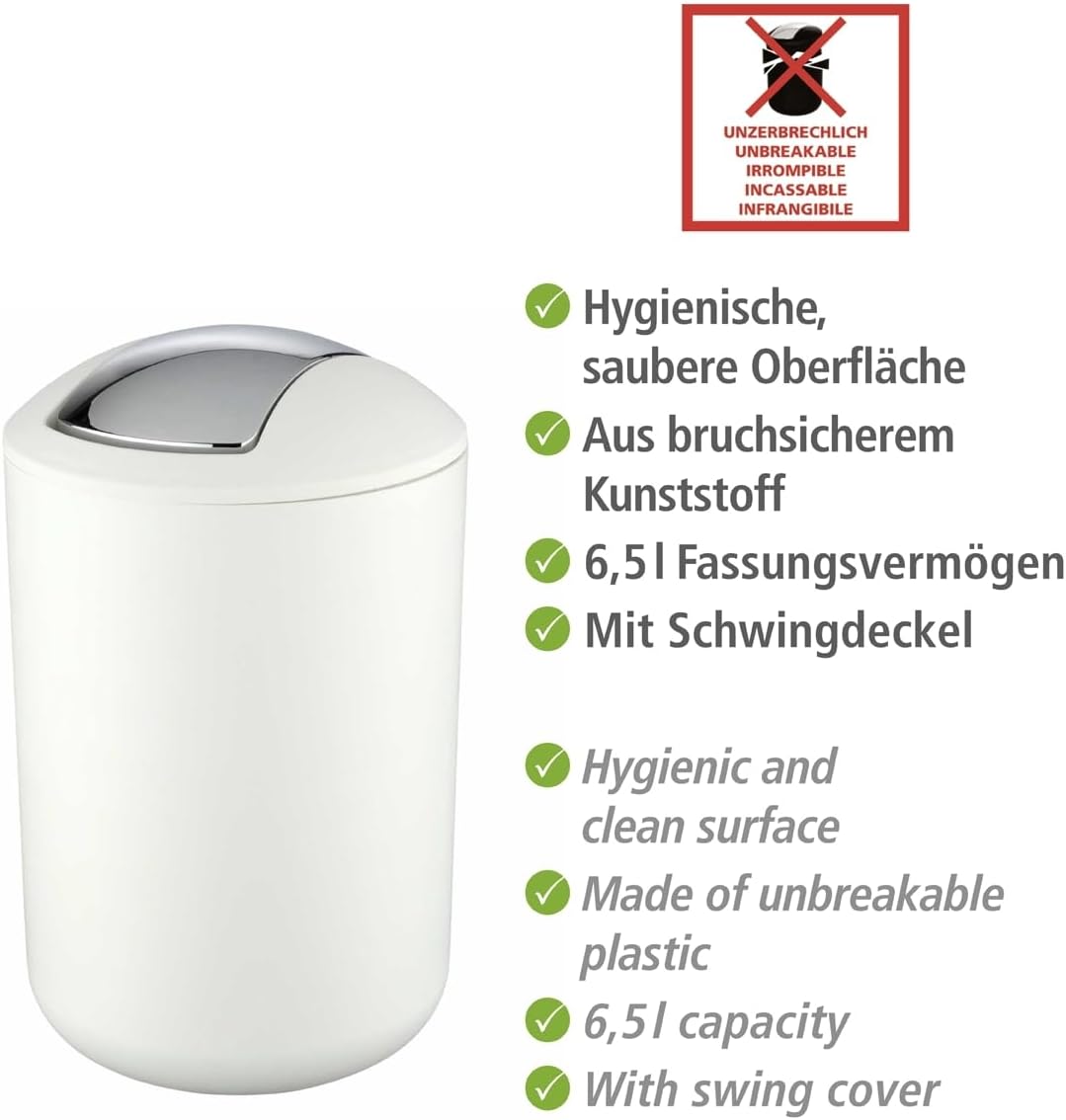 SWING COVER BIN "BRASIL" L WHITE