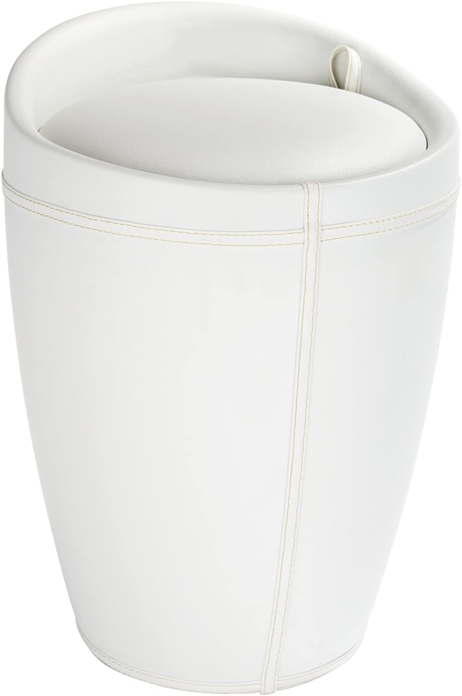 BATH STOOL CANDY,LEATHER WHITE
