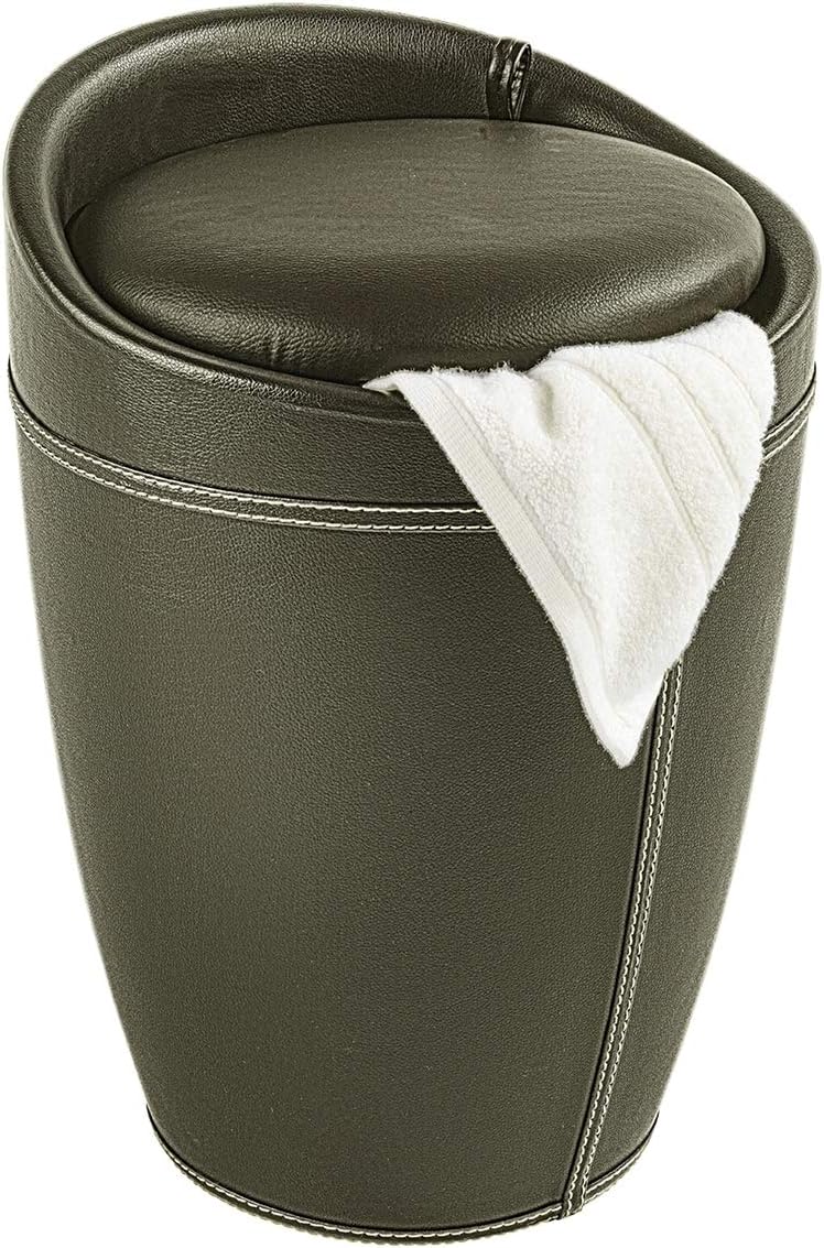 BATH STOOL CANDY,LEATHER BROWN