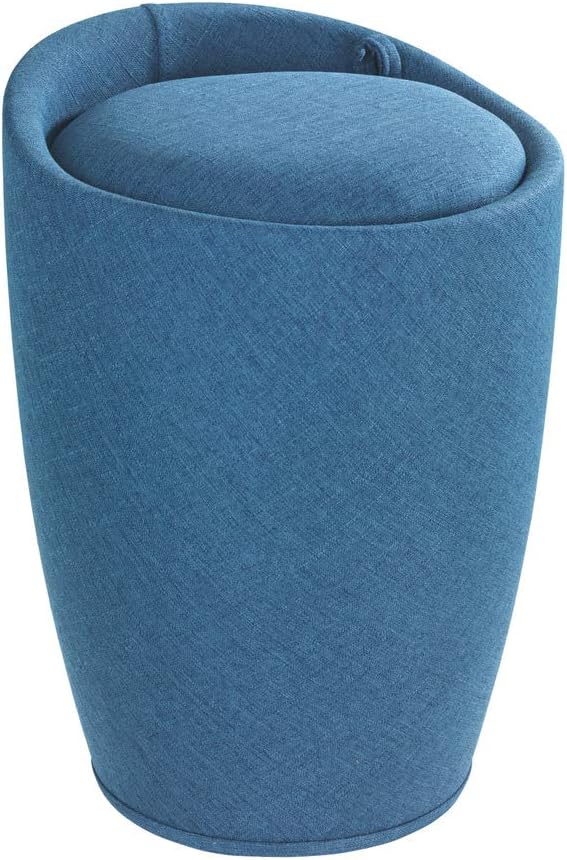 BATH STOOL "CANDY" LINEN LOOK BLUE