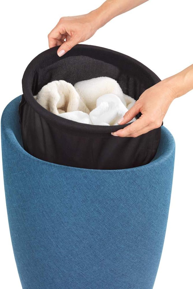 BATH STOOL "CANDY" LINEN LOOK BLUE