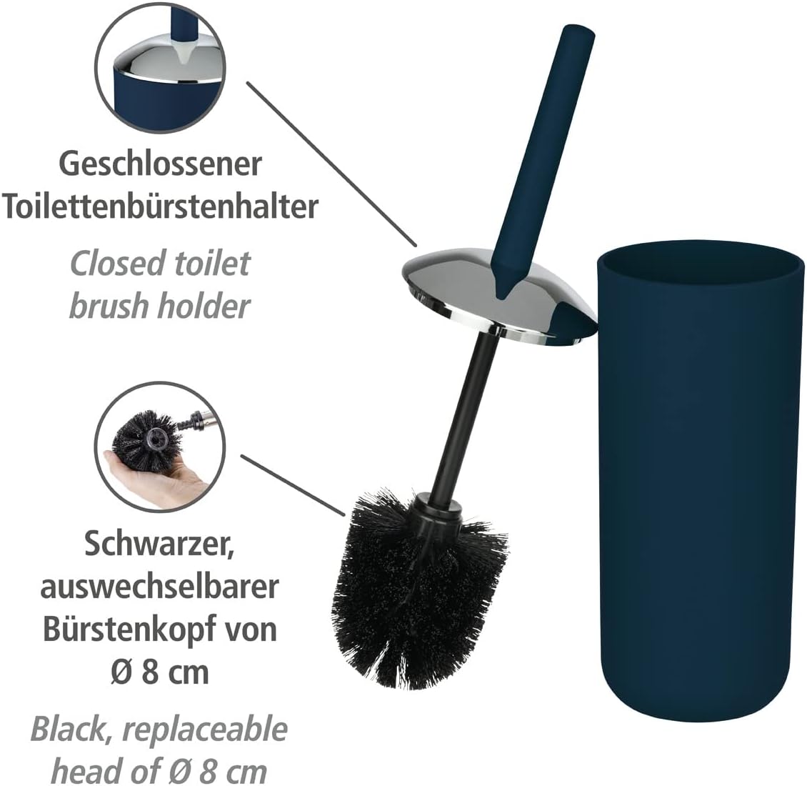 TOILET BRUSH "BRASIL" DARK BLUE
