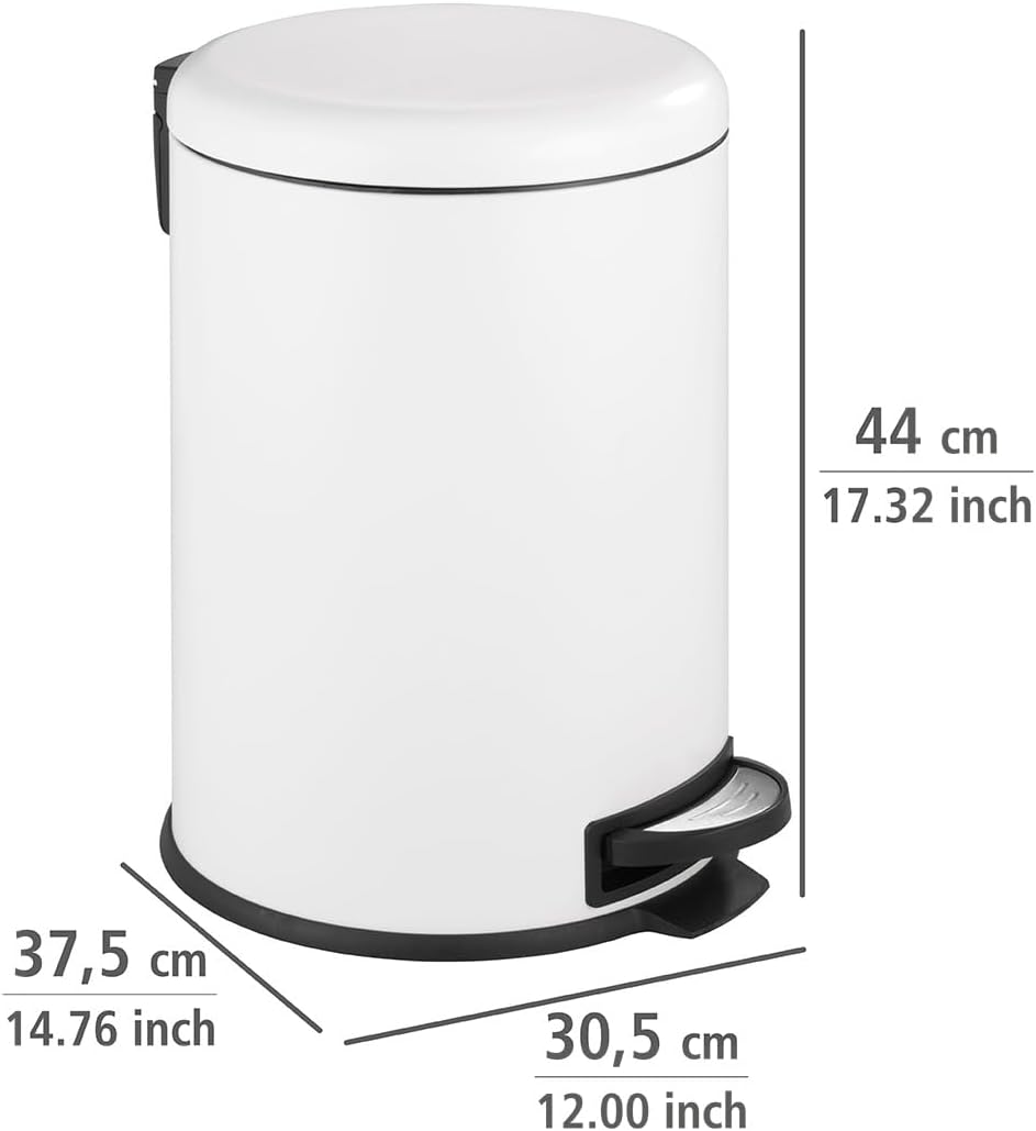 PEDAL BIN "LEMAN" 20LT WHITE