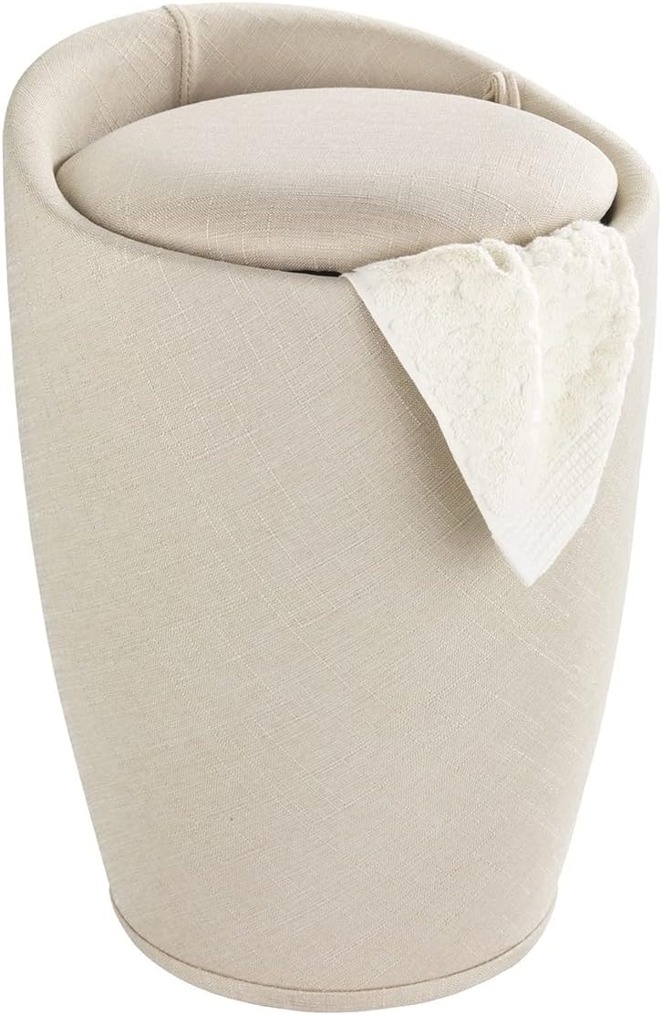 BATH STOOL "CANDY" LINEN LOOK BEIGE
