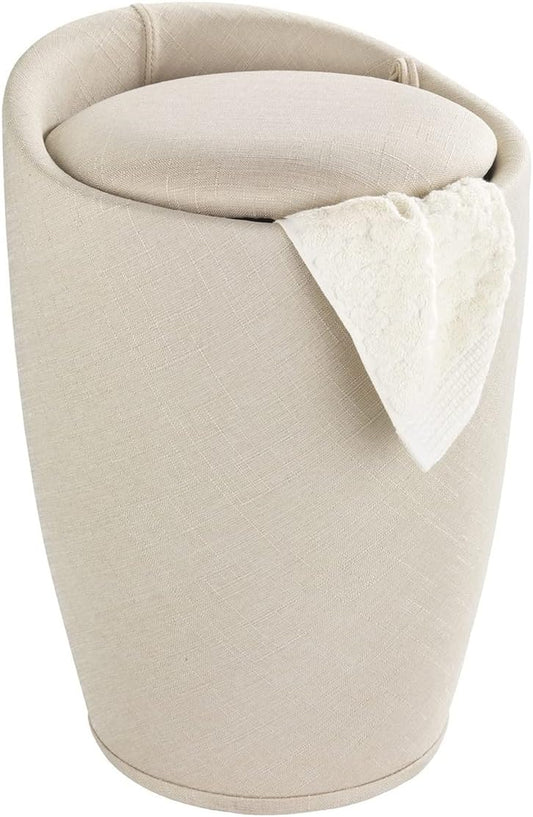 BATH STOOL "CANDY" LINEN LOOK BEIGE
