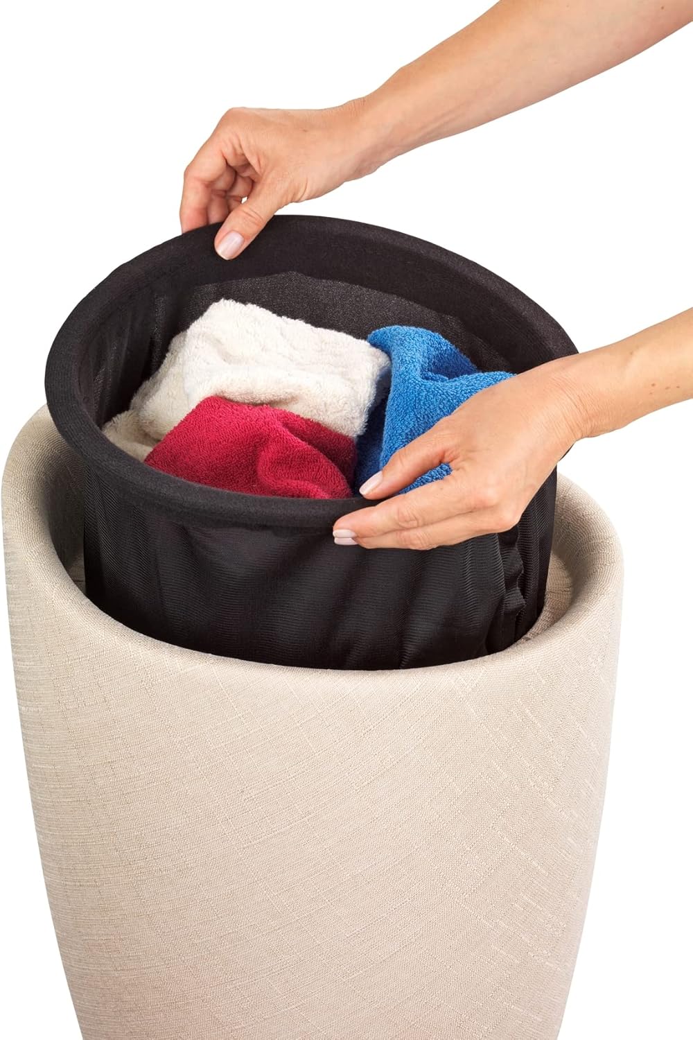BATH STOOL "CANDY" LINEN LOOK BEIGE