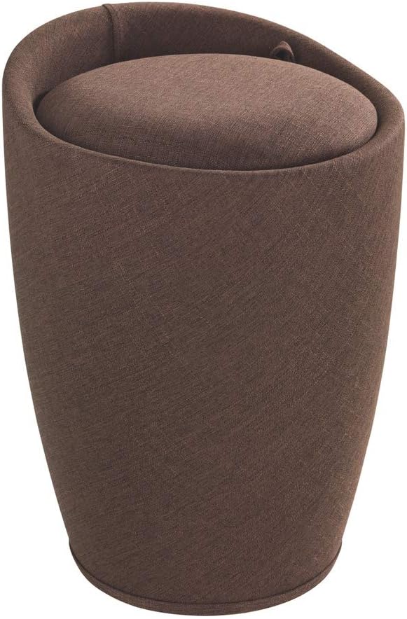 BATH STOOL "CANDY" LINEN LOOK D.BROWN