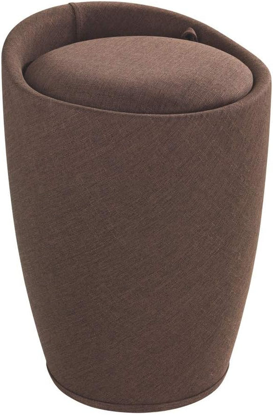 BATH STOOL "CANDY" LINEN LOOK D.BROWN