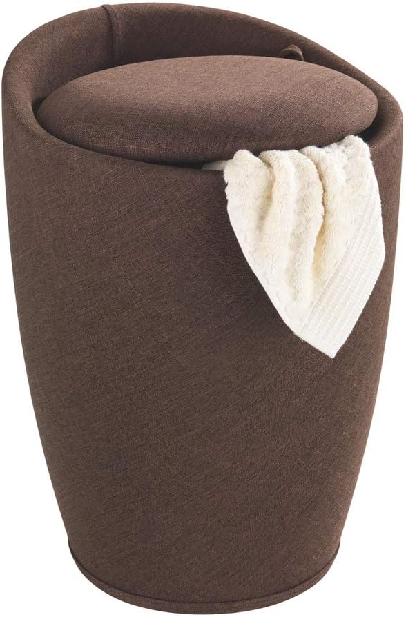 BATH STOOL "CANDY" LINEN LOOK D.BROWN