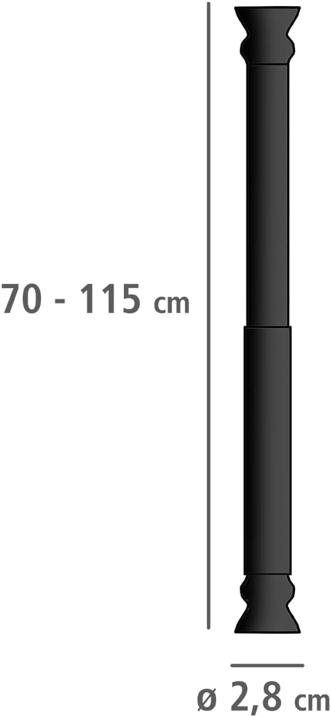 TELESCOPIC SLIDE BAR 20MM BLACK 70-115