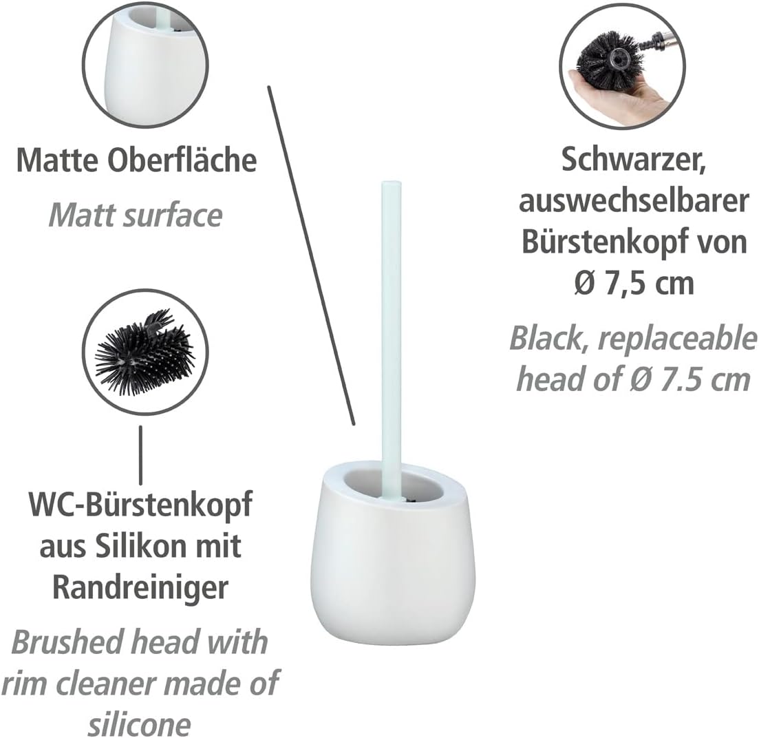 CERAMIC TOILET BRUSH "BADI" WHITE