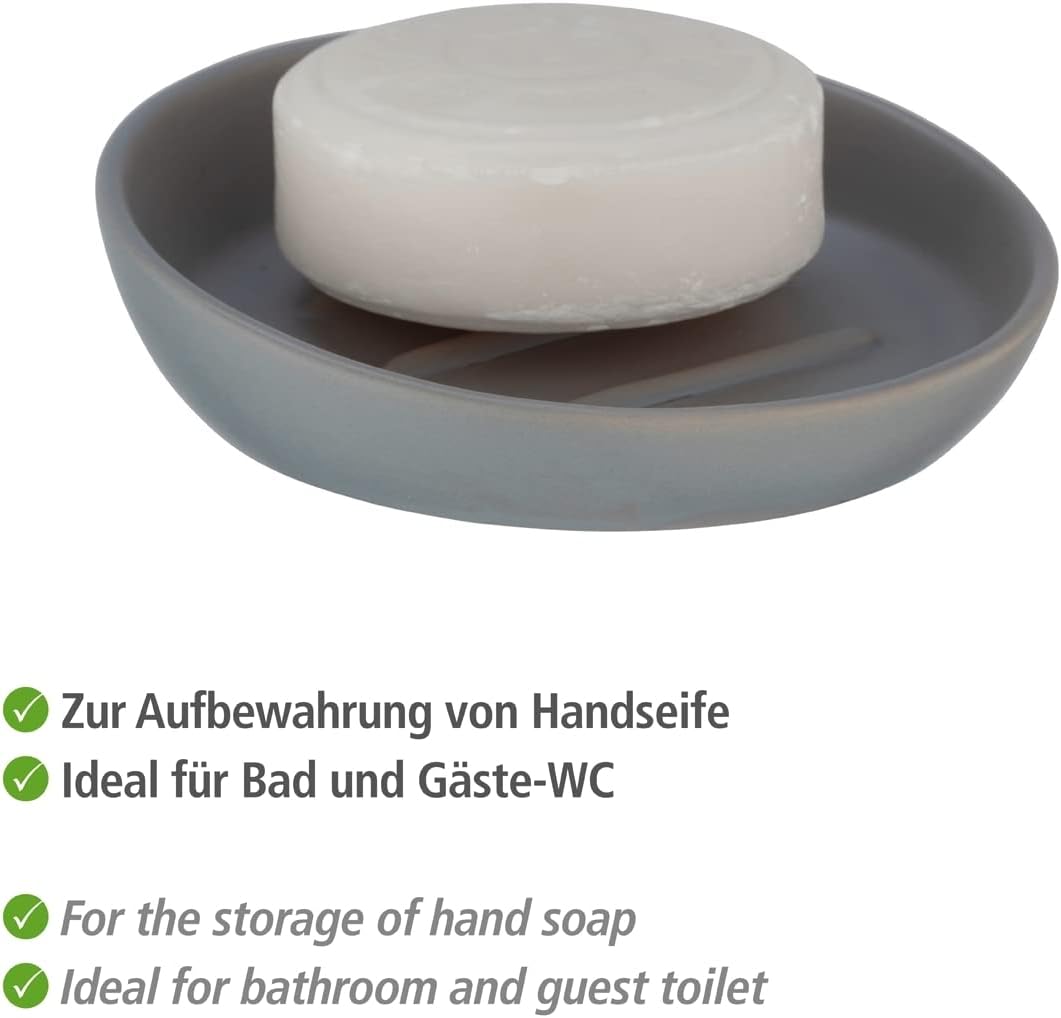 CERAMIC SOAP DISH "BADI" GREY