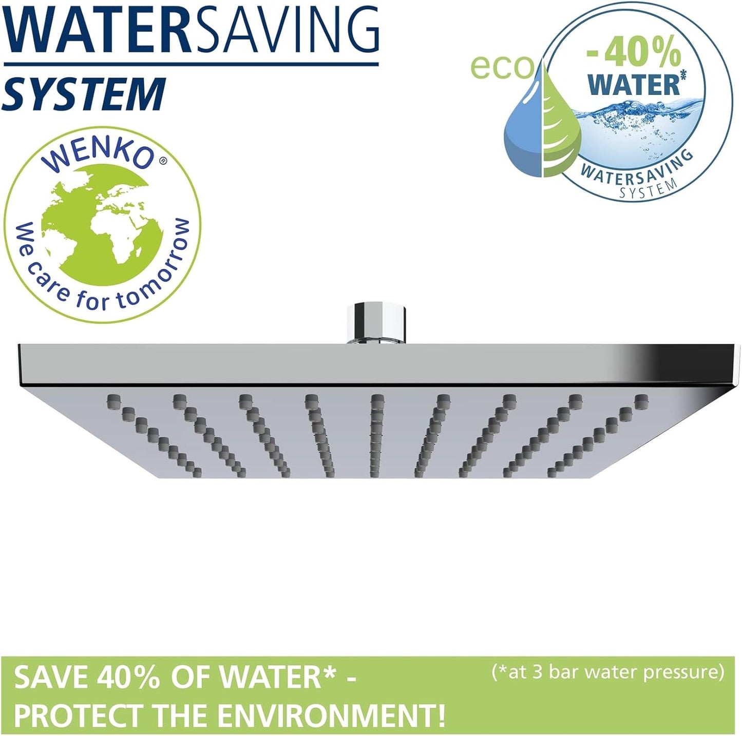 WATER SAVING RAIN SHOWER 200*200 CHROMED