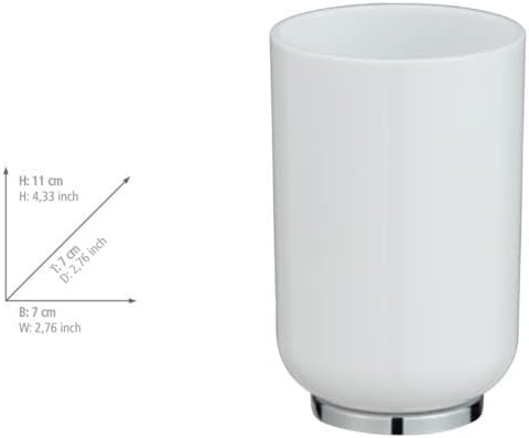 TUMBLER "POSA" WHITE/CHROME