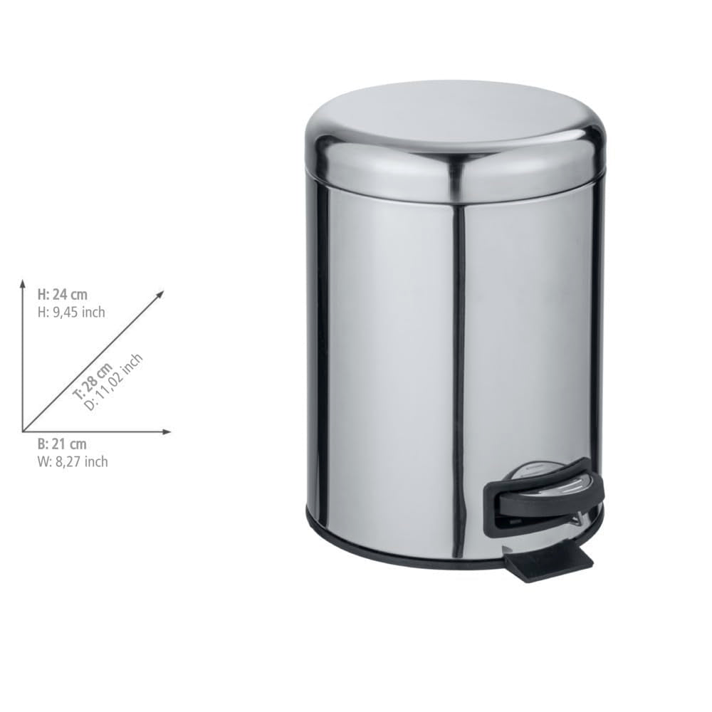 PEDAL BIN MOD. LEMAN, S/S SHINY 5 LTR.
