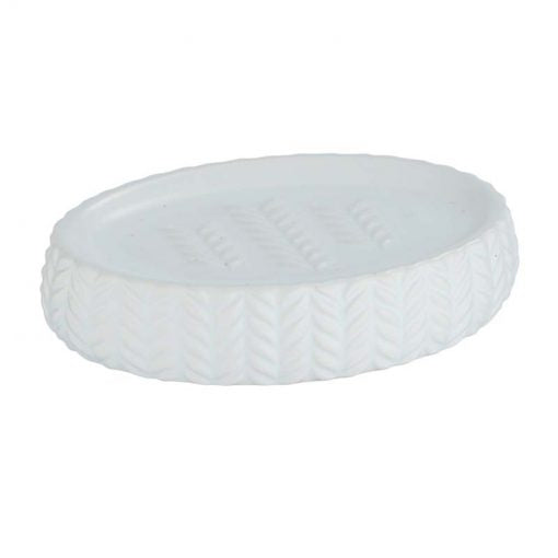 CERAMIC SOAP DISH "BARINAS" WHITE