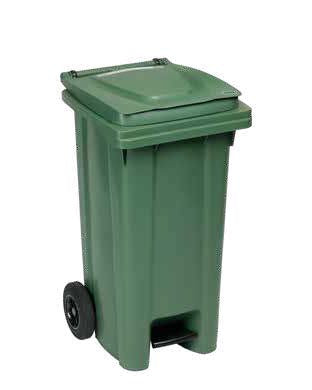 WHEELED BIN W/PEDAL 120LT. GREEN
