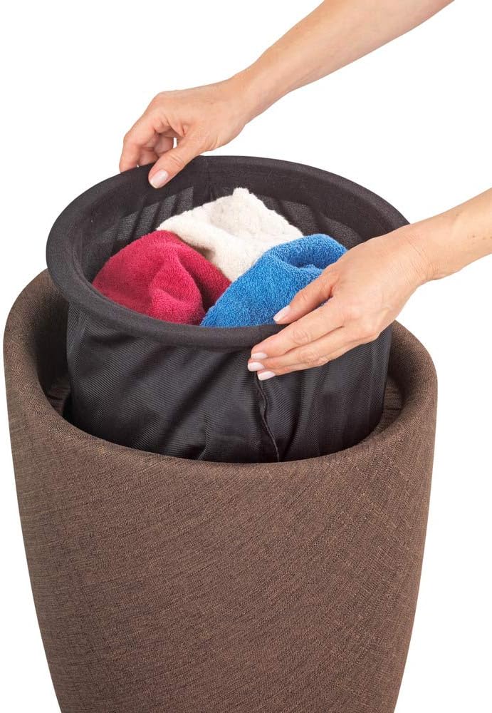 BATH STOOL "CANDY" LINEN LOOK D.BROWN