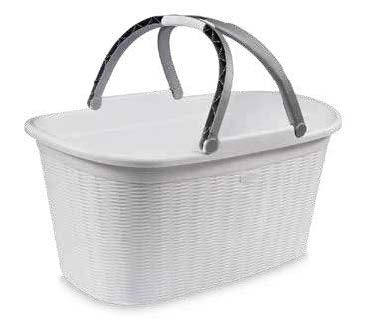 LAUNDRY BASKET"ELEGANCE"35L GY W/HANDLES