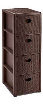 STORAGE "ELEGANCE" SLIM 4DRAWERS WH