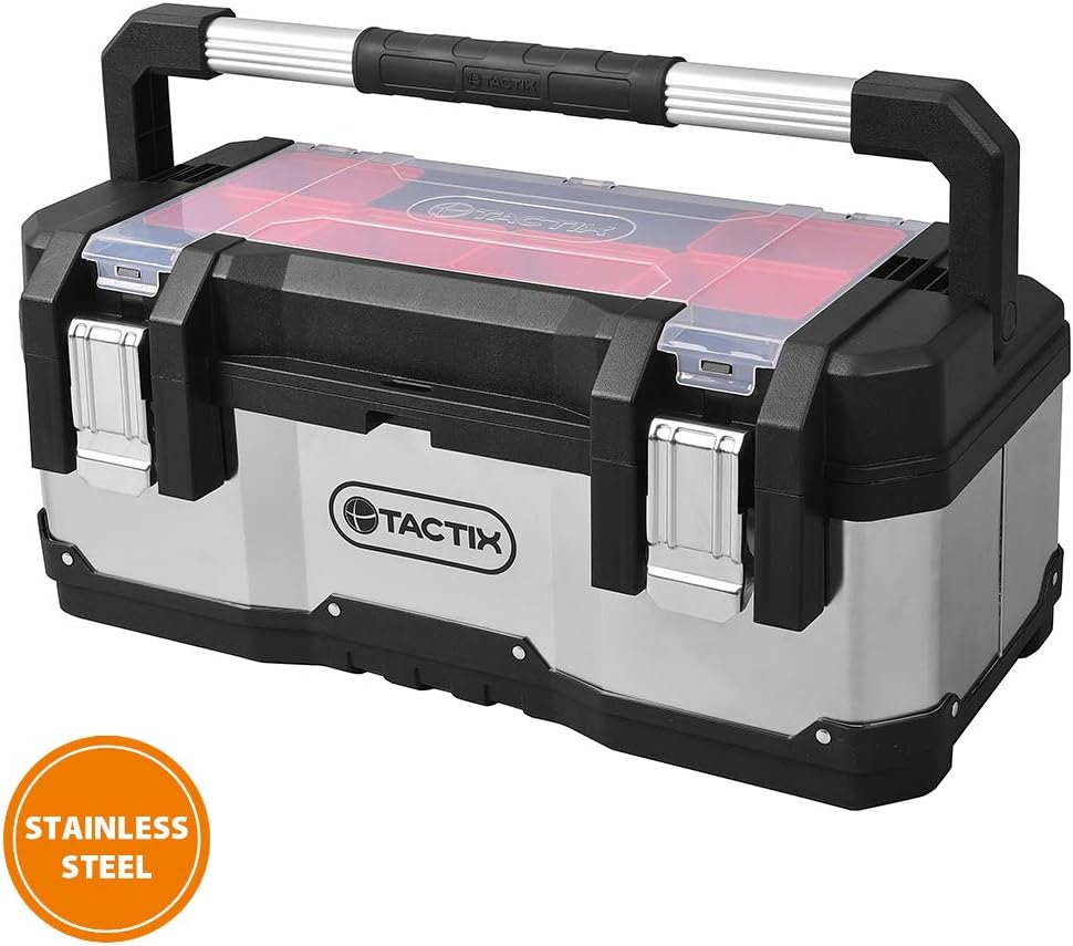 Tactix Plastic & Stainless Steel Tool Box 58.5cm