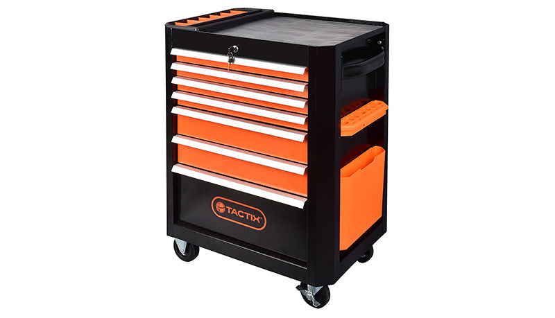 Tactix 66cm 7-Drawer Wide Roll-Away Cabinet