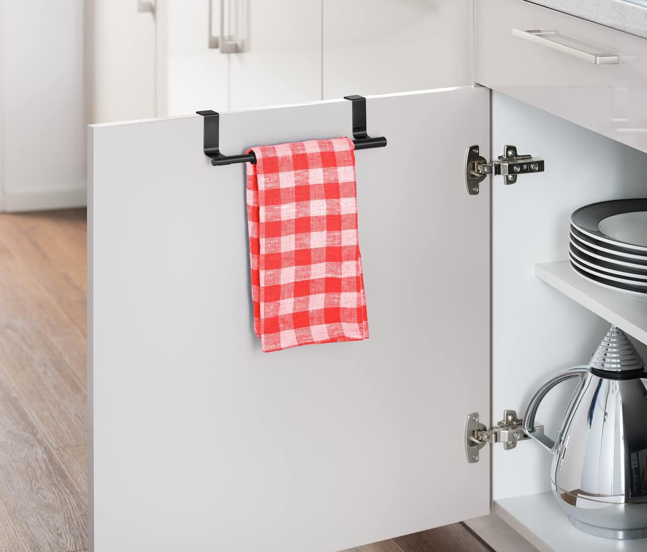 OVER CABINET TOWEL ROD 36-60CM BLACK