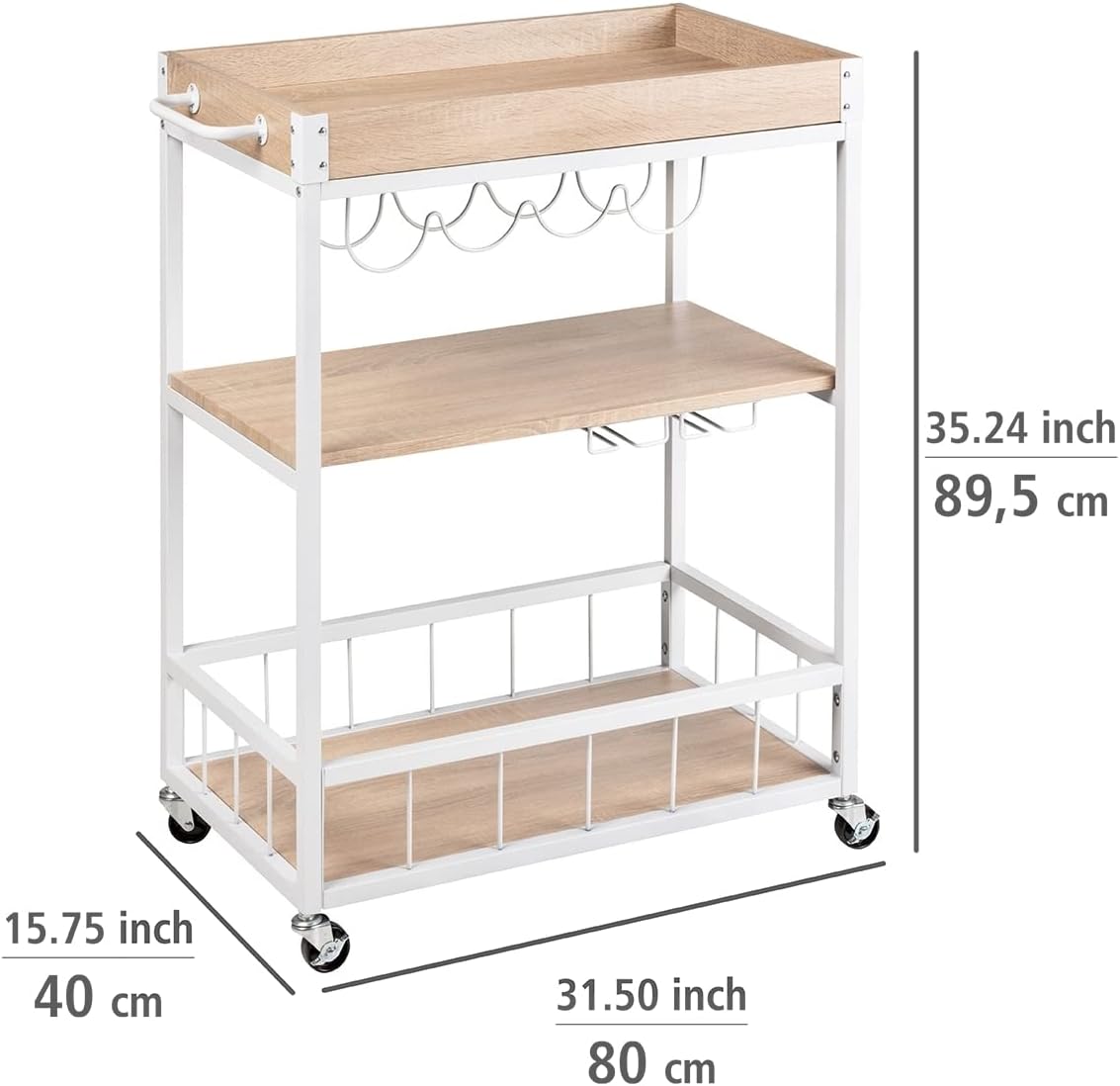 KITCHEN TROLLEY "RUSTICO" SONOMA WHITE