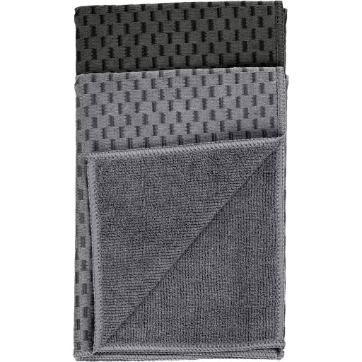 SET*2 MICROFIBRE TEA TOWELS "MIKO" BLACK