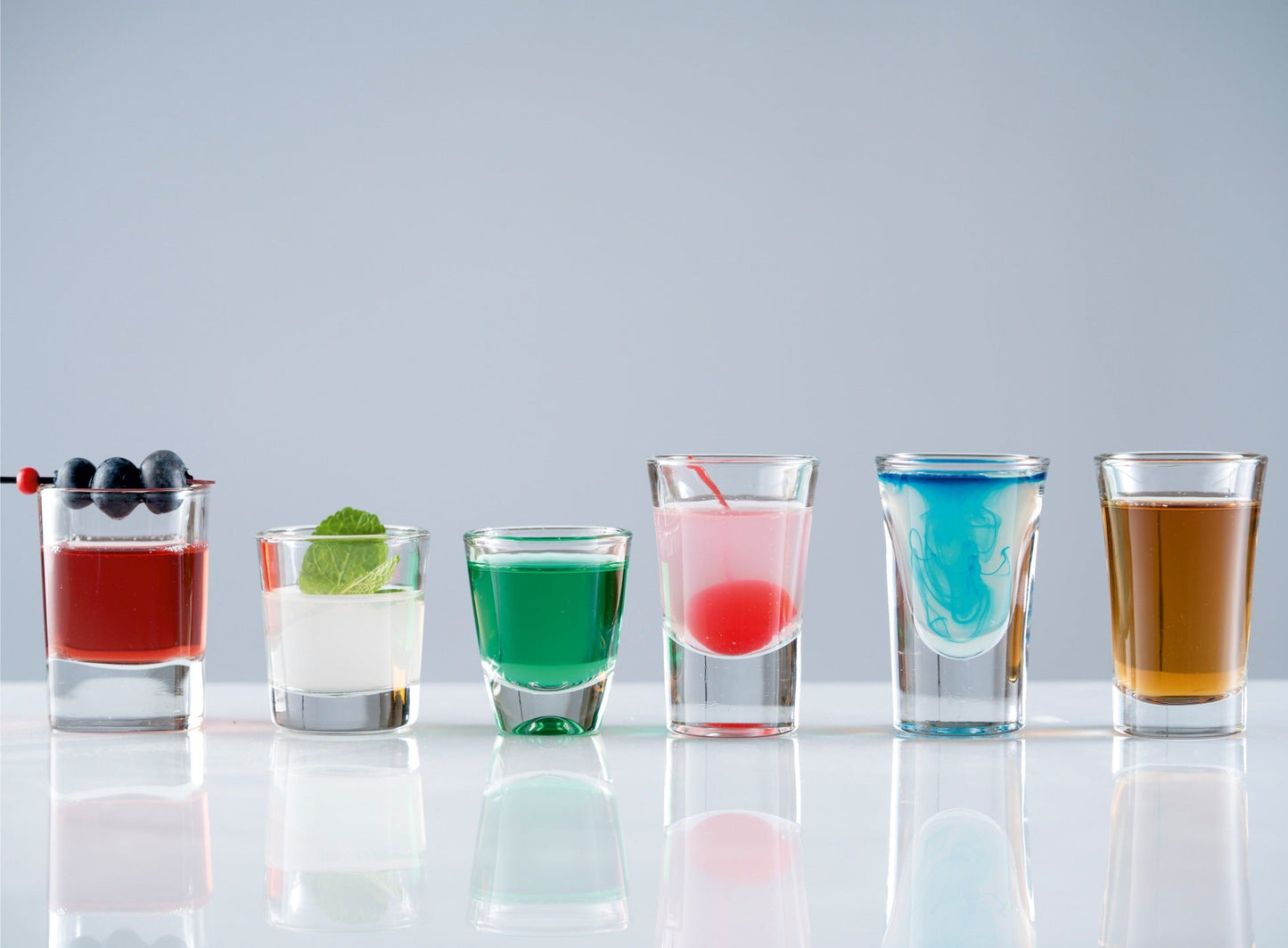 SET*6 VERRE LIQUEUR 4CL COLOR "CHEERIO"
