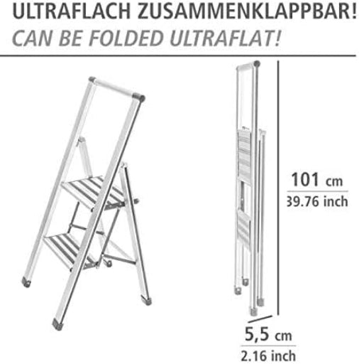 ALU-DESIGN STEPLADDER 2 STEPS WHITE