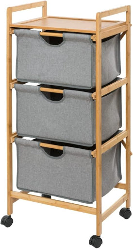 LAUNDRY TROLLEY W/3DRAWERS BAHARI BAMBOO
