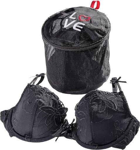 BRA WASH NET D.16CM "LOVE" BLACK