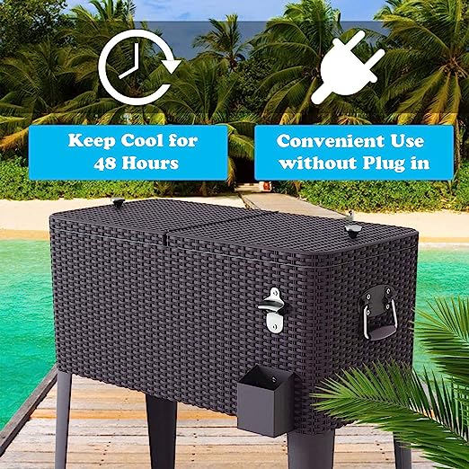 AQUALUX Party Cooler Ratin Brown 80Lt