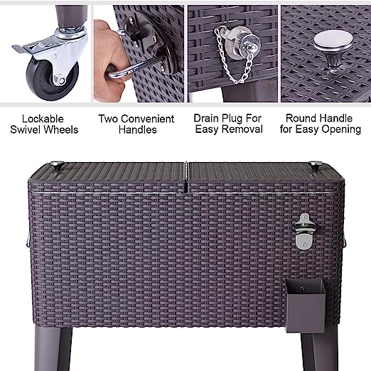 AQUALUX Party Cooler Ratin Brown 80Lt