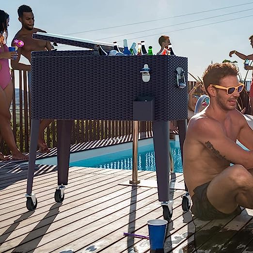 AQUALUX Party Cooler Ratin Brown 80Lt