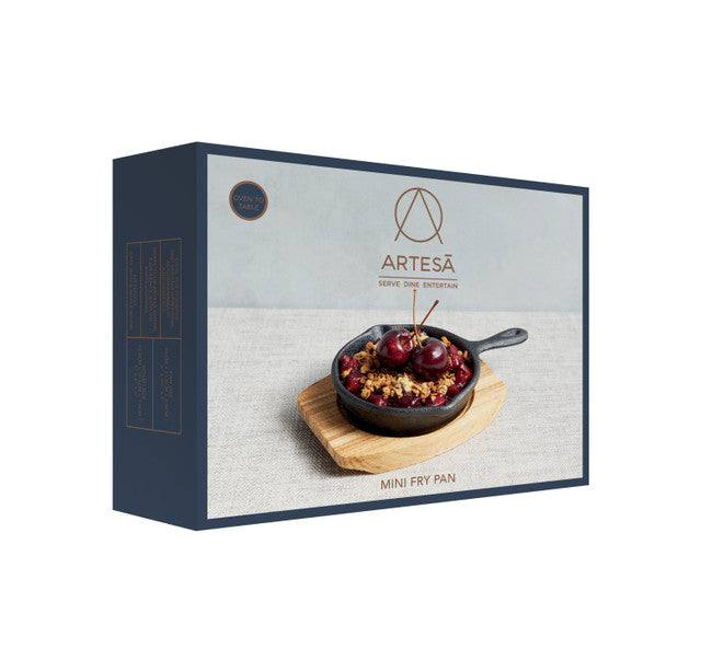 KitchenCraft Artesa Cast Iron Mini Fry Pan with Board, 11cm