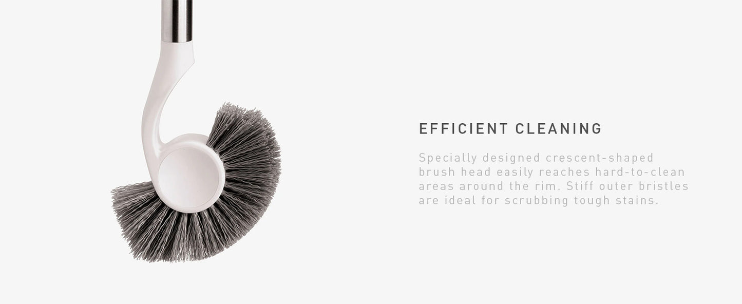 Simplehuman Toilet Brush With Caddy, Stainless Steel, White