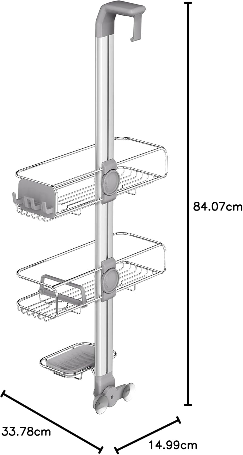 Simplehuman Over Door Shower Caddy, Hanging Bathroom Shelf Storage Organiser