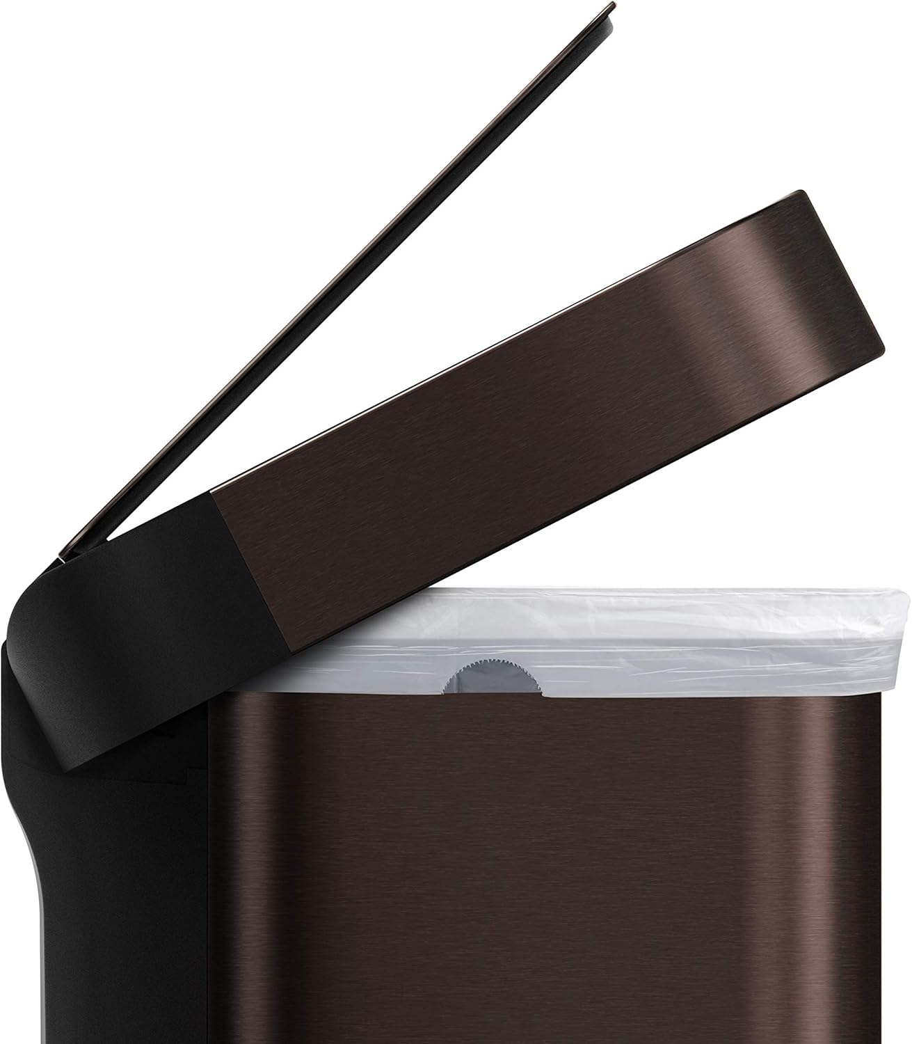 Simplehuman 45L Rectangular Pedal Bin with Liner Pocket, Dark Bronze Stainless Steel