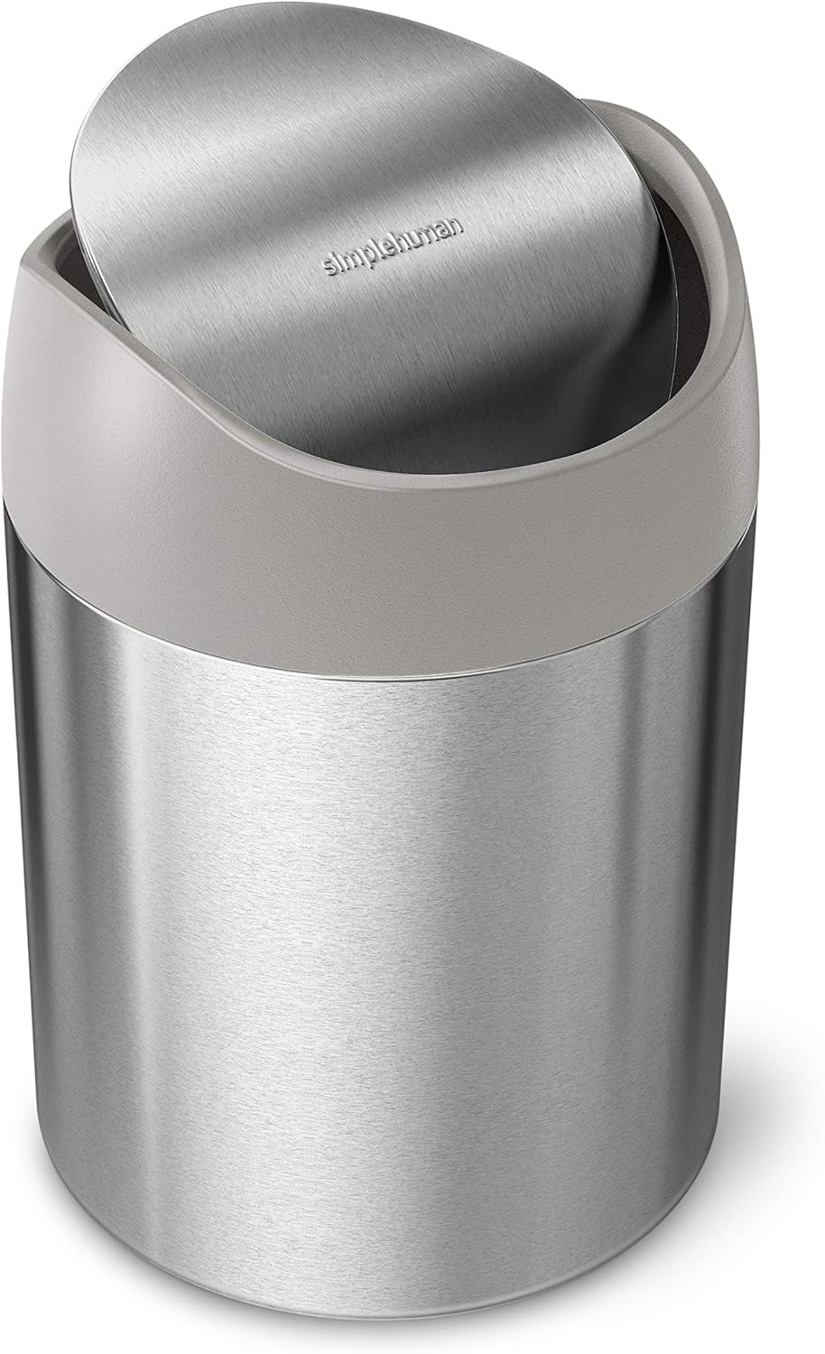 Simplehuman Mini Countertop Trash Can, 1.5L / 0.4 Gallon Compact Vanity Trash Can, Balanced Swing Lid