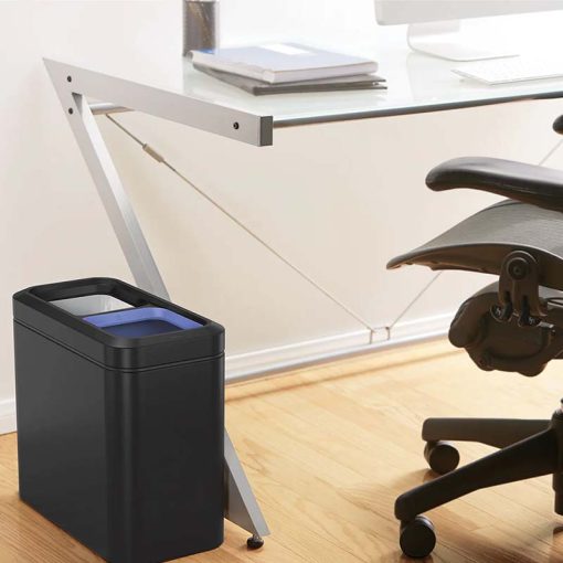 Simplehuman 20L Dual Compartment Slim Open Bin , Matte Black