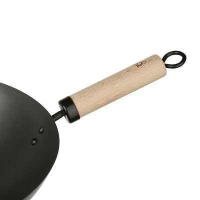 Jja Steel Wok 35Cm+ Wood Handle 111304
