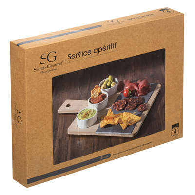 JJA White Bamboo Appetizer Set 6Pcs 150083