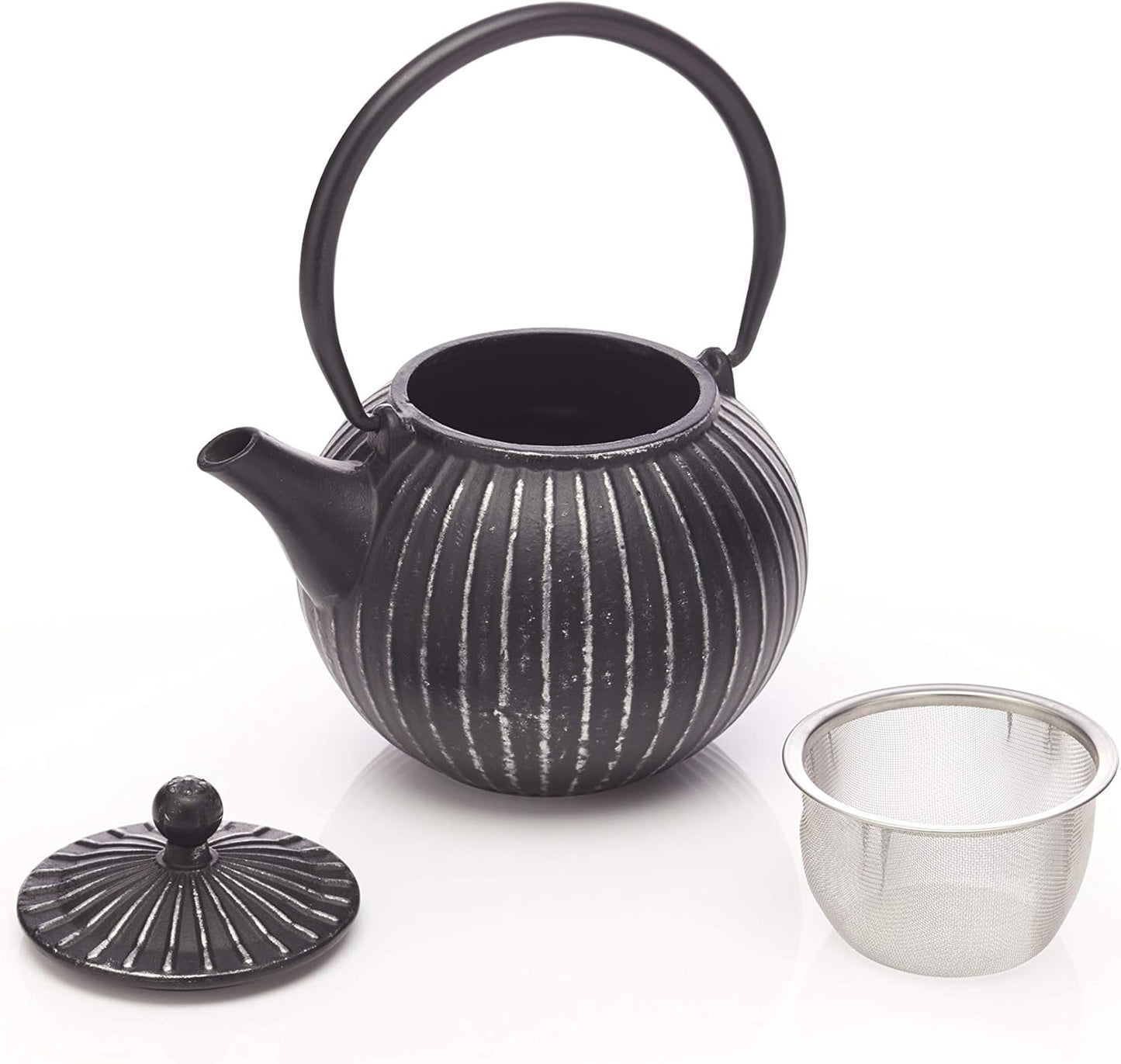 Kitchencraft LeXpress 2-Cup Cast Iron Japanese-Style Teapot with Infuser, 500 ml (17.5 fl oz) - Black